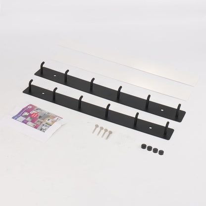 Coat Rack Wall Mounted, Heavy Duty Wall Hooks for Hanging Keys Purse Towel Coat, Premium Stainless Steel Entry Coat Hooks Rack, Large Adhesive Key Holder Towel Racks for Bathroom RV (Black)