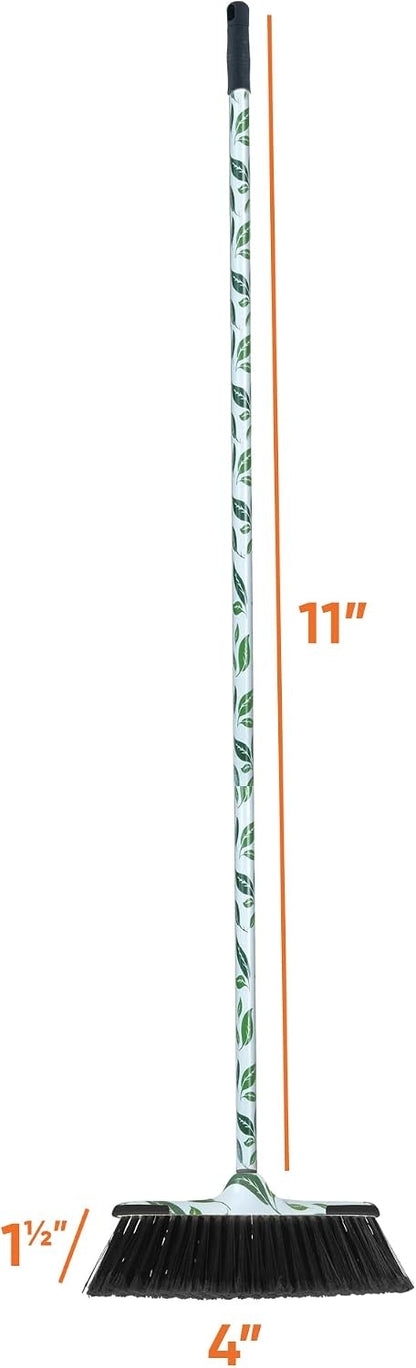 Superio Grey Broom, Heavy-Duty Indoor & Outdoor Broom with 48-Inch Handle, Multi-Surface Floor Cleaning for Home, Kitchen, Garage & Office