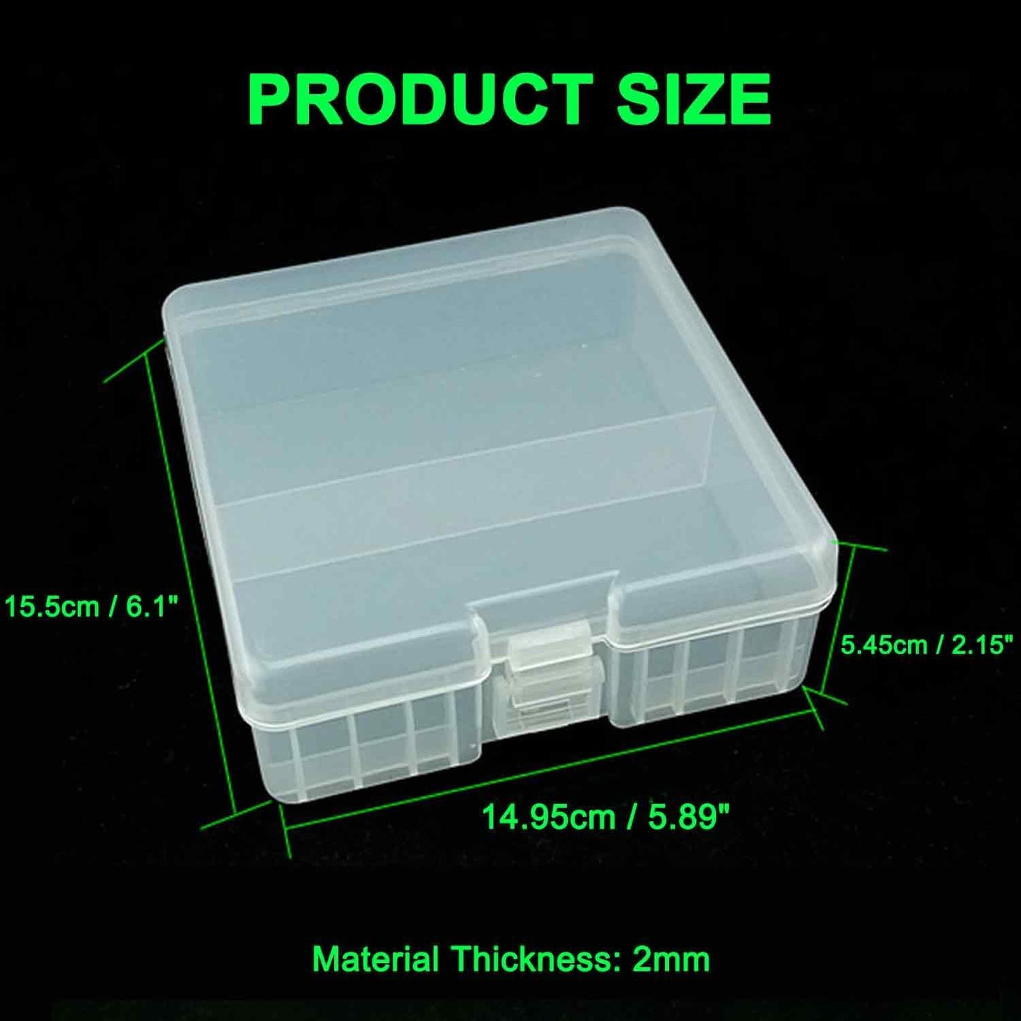 Fielect AAA/AA/C/D Battery Storage Case Holder Organizer Box Transparent