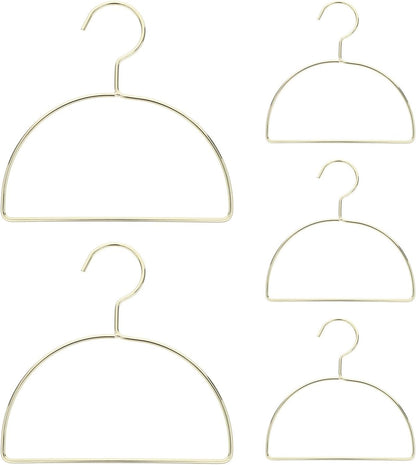 Kisangel 5pcs Wall Mounted Semi-Circle Iron Clothes Hangers in Golden Color, Easy Assembly and Slip-Resistant Drying Rack for Scarves and Towels, for Laundry Room and Closet Organization