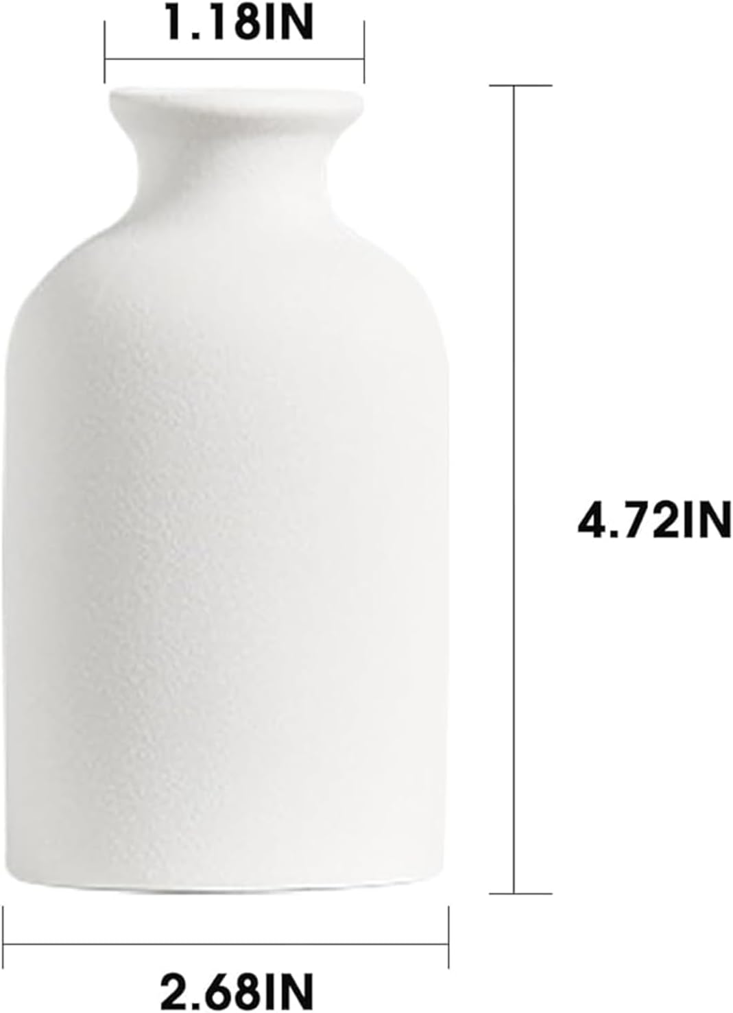 Modern Small Flower Vases 8 Pack - Ceramic, White