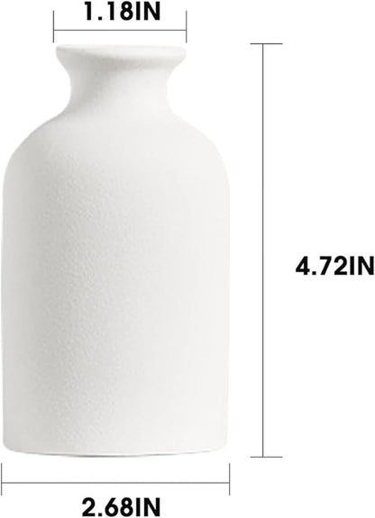 Modern Small Flower Vases 8 Pack - Ceramic, White