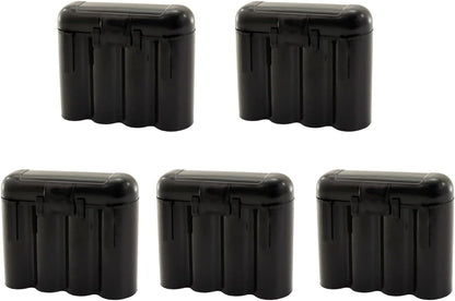 5 Pack Black AA AAA CR123A Battery Holder Storage Cases Snap Close Portable Battery Organizer Boxes