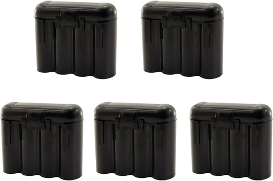 5 Pack Black AA AAA CR123A Battery Holder Storage Cases Snap Close Portable Battery Organizer Boxes
