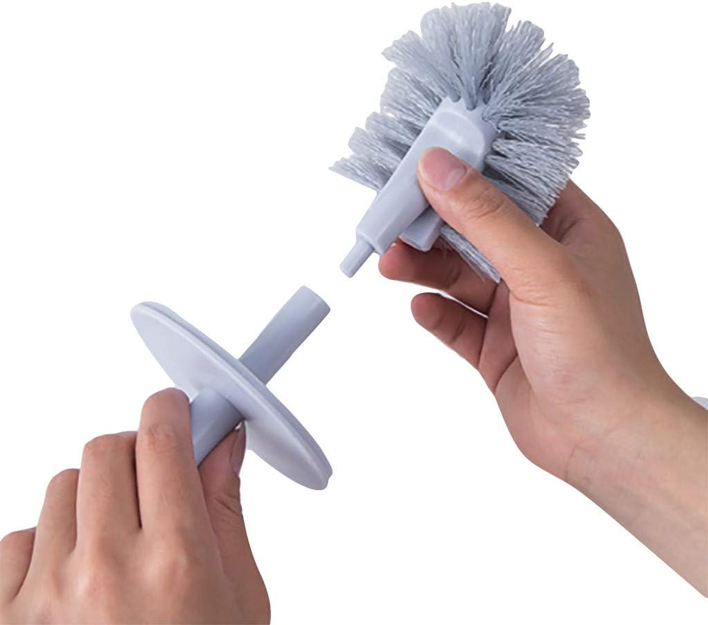 Toilet Bowl Brush and Holder, Covered Bathroom Toilet Brush, Bathroom Deep Cleaning Toilet Cleaner Scrubber Under Rim with Curved Bristle, Space Saving, Deep Cleaning Brush for Toilet (Blue)