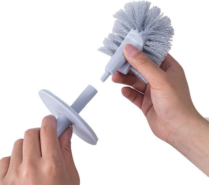 Toilet Bowl Brush and Holder, Covered Bathroom Toilet Brush, Bathroom Deep Cleaning Toilet Cleaner Scrubber Under Rim with Curved Bristle, Space Saving, Deep Cleaning Brush for Toilet (Blue)