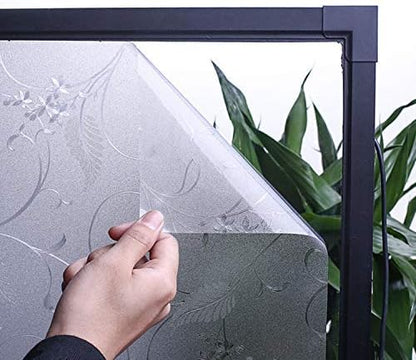 Niviy Window Privacy Film Static Cling Non-Adhesive Window Film Frosted Glass Bathroom Door Decoration Privacy Covering (17.7"x 78.7")