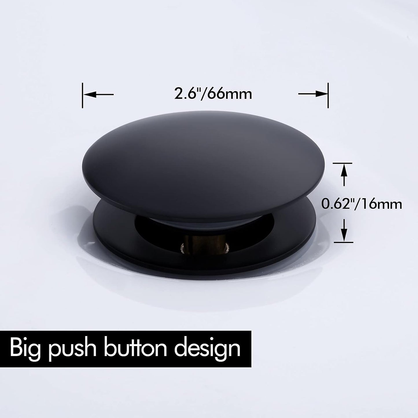 KES Bathroom Sink Drain with Overflow, All Metal Pop Up Drain for Bathroom Sink Stopper with Brass Strainer Basket Hair Catcher Anti Clog Rustproof 18/8 Stainless Steel Matte Black, S2018A-BK