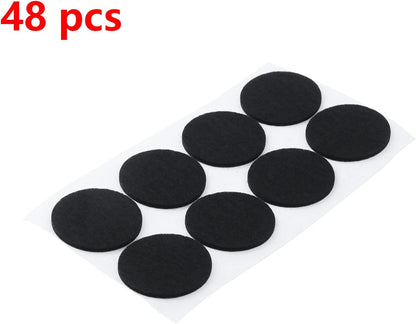 Antrader 1.5 Inch Self-Stick Furniture Round Felt Pads Wood Floor Protectors – Protect Your Hard Floors from Furniture Scratches, Pack of 48, Black