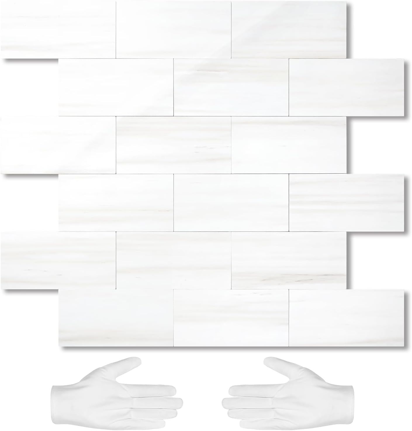 STICKGOO 10-Sheet Subway Tile Peel and Stick Backsplash, Seamless Design Polished Eurasia Beige Kitchen Backsplash Wall Tiles, Glossy Surface Waterproof Stick on Tile for Bathroom, RV, Fireplace