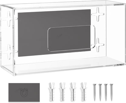 HIIMIEI Glove Holder for Wall Mount: Magnetic Gloves Box Holder, Acrylic Disposable Rubber Latex Glove Dispenser