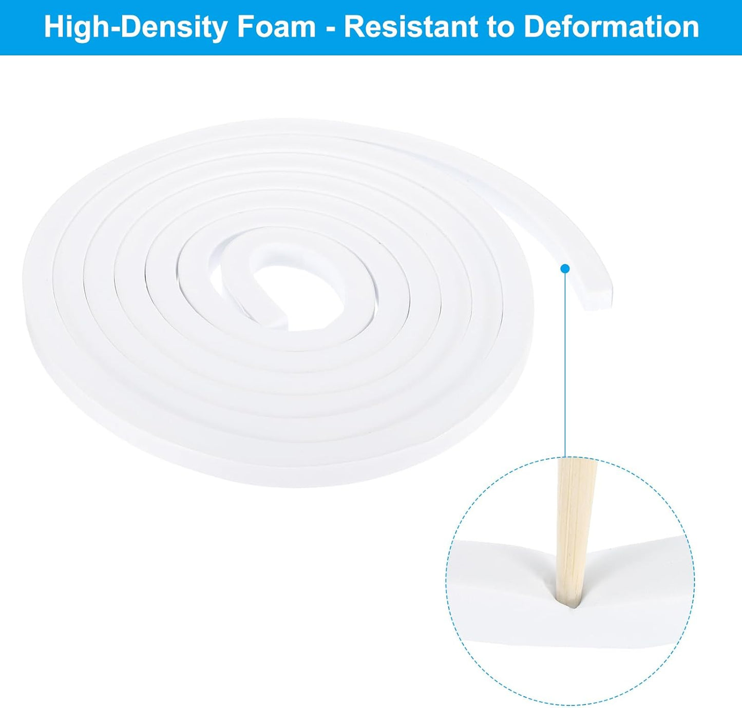 PATIKIL Weather Stripping Door Seal Strip, 3/8 Inch x 1/4 Inch x 32 Ft Self Adhesive Soundproof High Density Foam Tape Insulation for Door Window Air Conditioning, White - Colors A