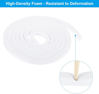 PATIKIL Weather Stripping Door Seal Strip, 3/8 Inch x 1/4 Inch x 32 Ft Self Adhesive Soundproof High Density Foam Tape Insulation for Door Window Air Conditioning, White - Colors A