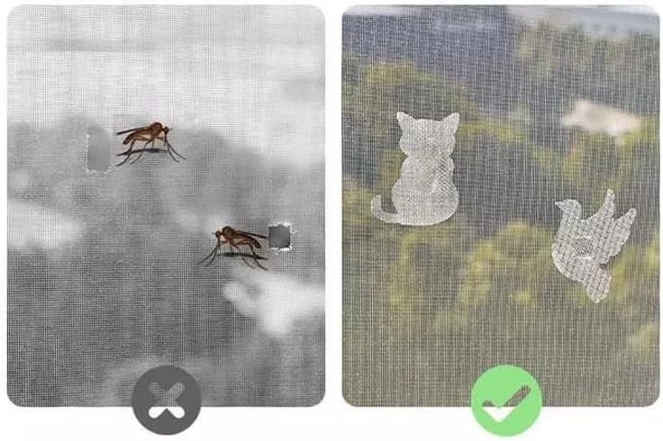 Ximimark 20 PCS Cat-Shaped Window Screen Repair Patches - Strong Adhesive for Pet Mesh Screen Door Repairs