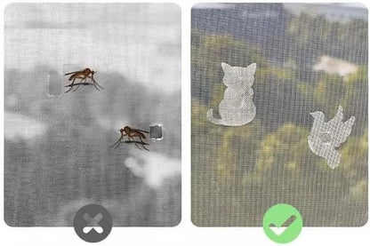 Ximimark 20 PCS Cat-Shaped Window Screen Repair Patches - Strong Adhesive for Pet Mesh Screen Door Repairs