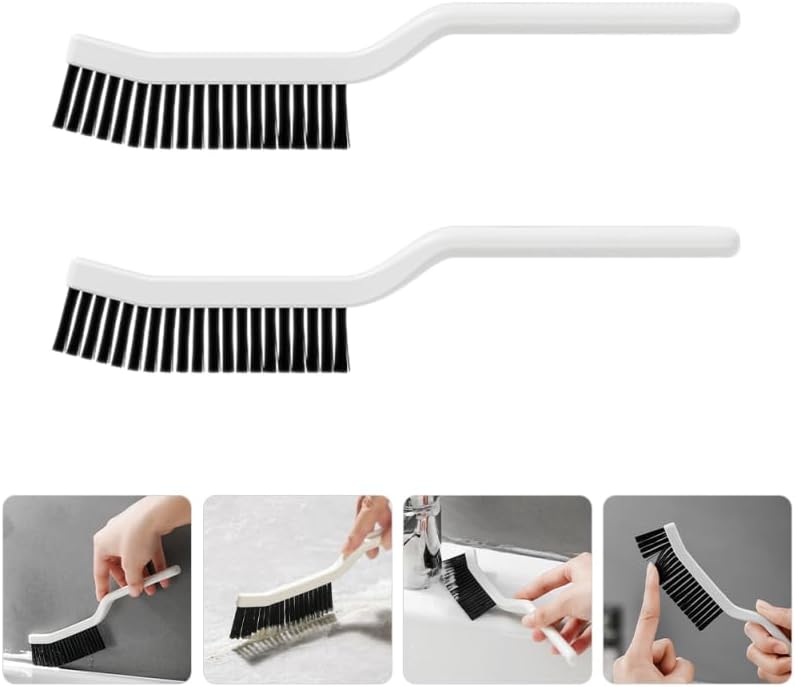Amosfun 4pcs Hard Bristle Crevice Cleaning Brush 8.2" Gap Cleaning Tool for Kitchen Bathroom Window Tracks and Narrow Spaces