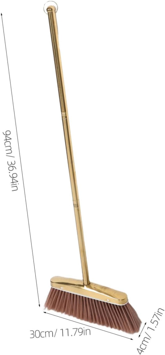 Thickened Stainless Steel Broom with Detachable Handle, Heavy Duty Indoor Outdoor Sweeping Brush for Hardwood Floor Cleaning and Patio Yard Use