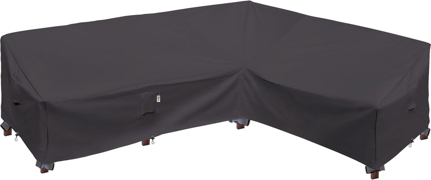 Patio Deck Box Cover, 63x30 Inch Fire Pit Covers with Straps and Handles, Waterproof Heavy Duty Outdoor Furniture Winter Cover for Keter, Suncast, Lifetime Container