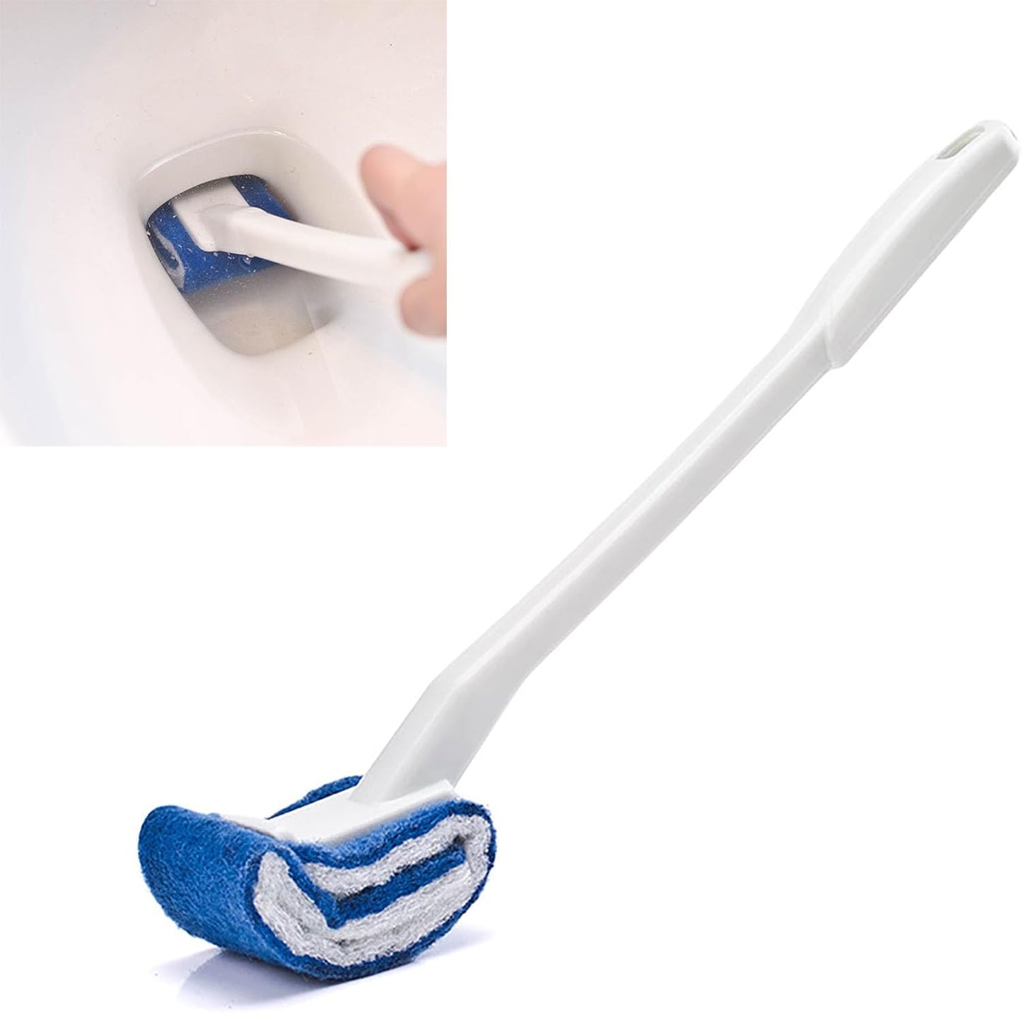 Curved Toilet Brush, Deep Cleaning Toilet Brush, Curved Under Rim Toilet Bowl Brush with Soft Nylon, Scratch Bathroom Cleaning Tool