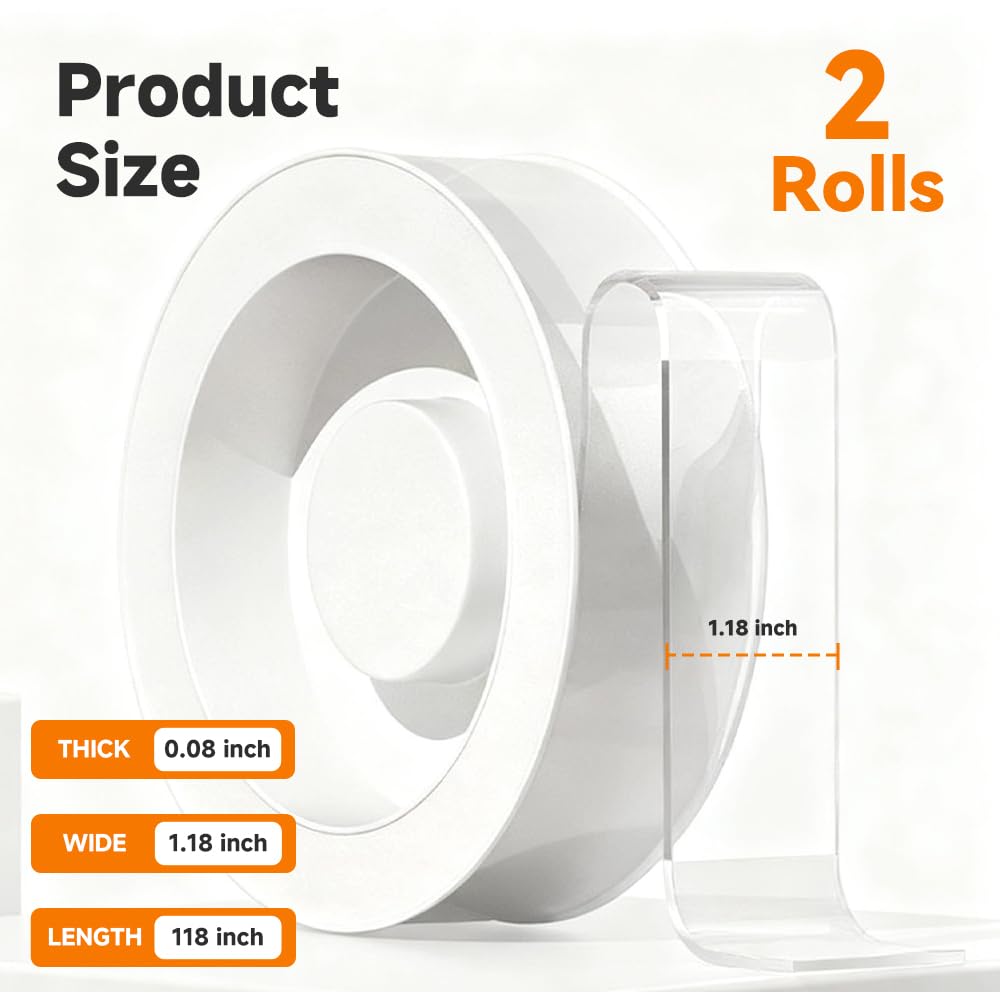 Koja Nano Tape Double Sided 3-Pack Heavy Duty Removable Waterproof 29 ft.