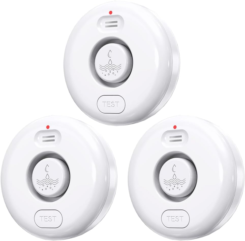WiFi Water Leak Detectors 5 Pack, 120dB Adjustable Loud Water Leak Sensor, Wireless Wi-Fi Water Leak & Drip Alarm, App Alerts, 5 Water Alarm Sensors & 1 Hub for Home Kitchen, Bathroom, Sink, Laundry