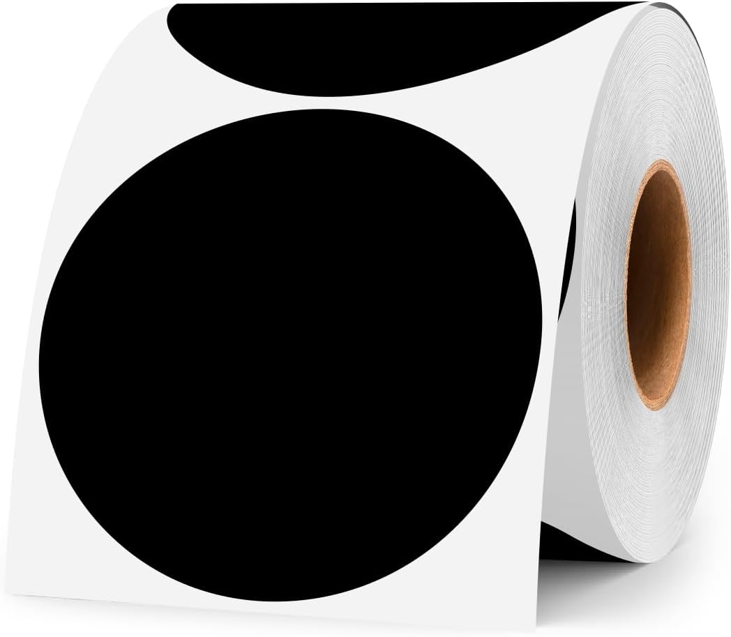 3 Inch White Color Code Dot Stickers,500 PCS Round Labels Stickers in Dispenser Box for Organization, Inventory,Classroom
