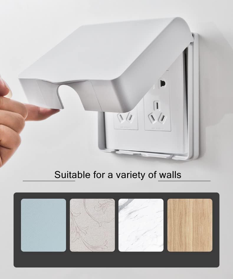 Fielect Weatherproof in Use Outlet Cover Plug Receptacle Protector for Retrofit Siding Construction White 120 Type 137x145x48mm 3Pcs