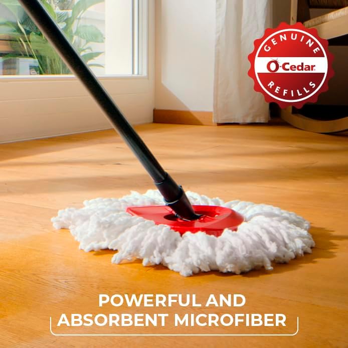 O-Cedar System Easy Wring Spin Mop & Bucket with 3 Extra Refills