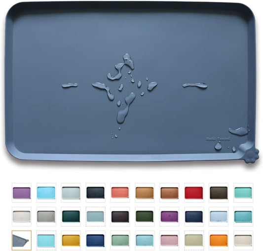 Hoki Found -Waterproof Pet Feeding Mats with High Lips - Multiple Size and Colors for Dogs, Cats & Others-BC