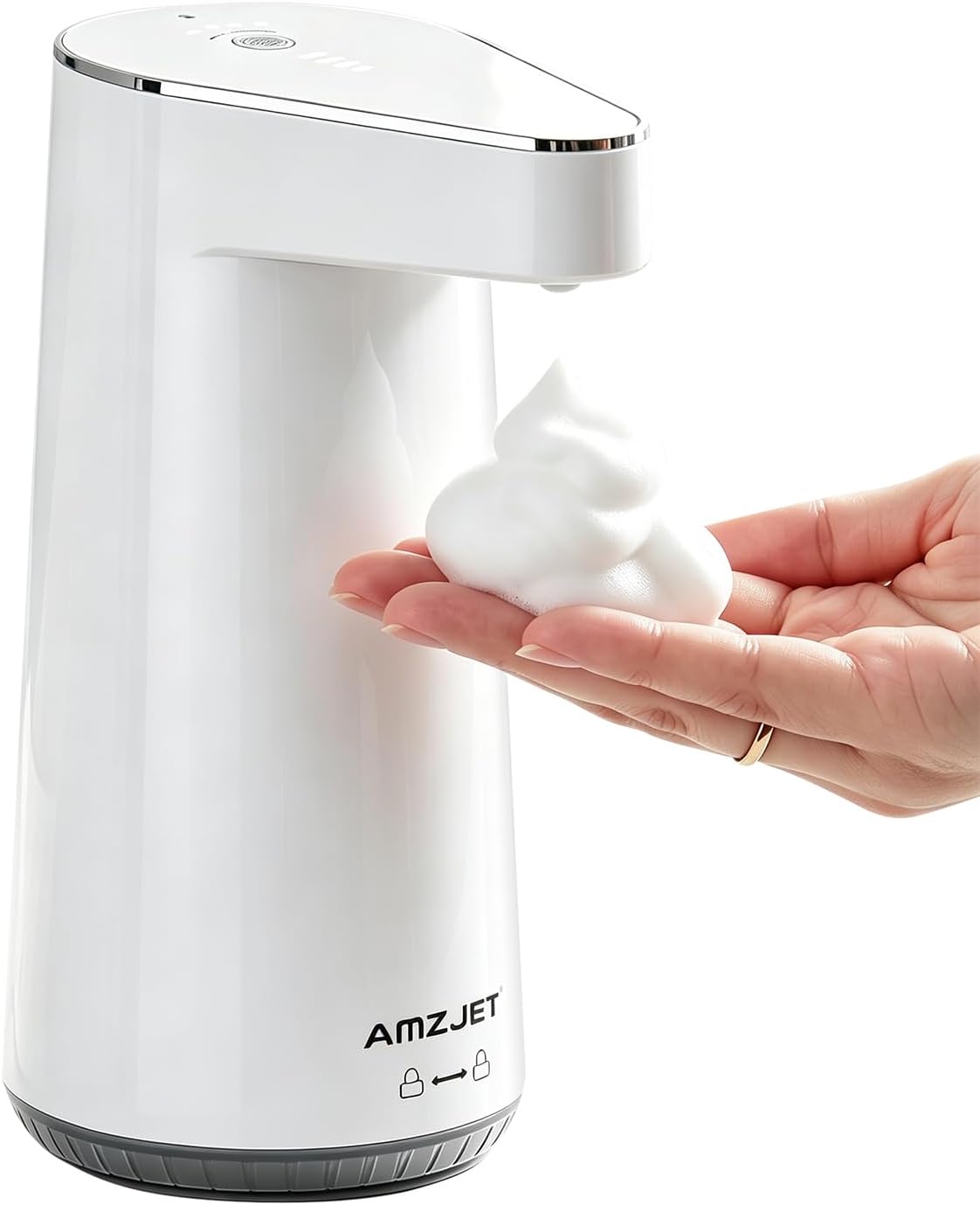 2026 Patent Edition Automatic Soap Dispenser Touchless, 300ml Hand Soap Dispenser with 4 Adjustable Foam Levels, IPX5 Waterproof Rechargeable Foaming Soap Dispenser for Kitchen & Bathroom