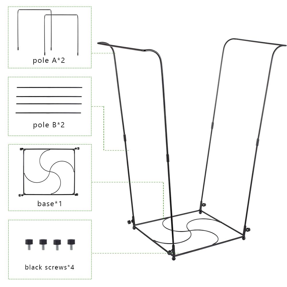 Trash Bag Holder, Garbage Bag Holder, Metal Leaf Bag Holder Stand | Portable Trash Bag Holder for 30-45 Gallon for Lawn, Yard, Camping, Outdoor, S-Shape Base