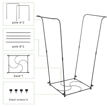 Trash Bag Holder, Garbage Bag Holder, Metal Leaf Bag Holder Stand | Portable Trash Bag Holder for 30-45 Gallon for Lawn, Yard, Camping, Outdoor, S-Shape Base