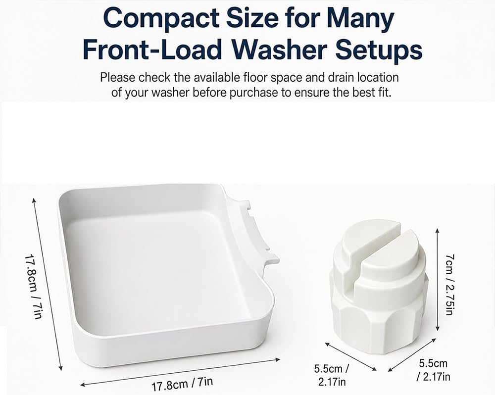 Universal Front-Load Washing Machine Drain Pan, Washer Drain Pan, Washing Machine Drainage Tray, Washing Machine Drain Funnel Tray for Basements, Apartments, Mobile Homes, Garages and Rentals (1PC)