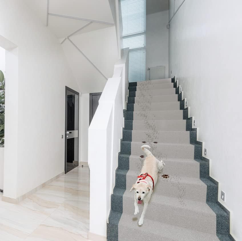 LAMINET Non-Slip Carpet & Stair Protector - Grey, 9' L x 30" W - Low-Pile, Durable, Washable Protector for Carpeted Stairs, Floors, Hallways, and High-Traffic Areas
