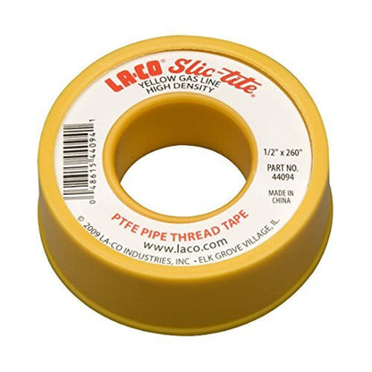 LA-CO 44095 Slic-Tite PTFE Pipe Thread Tape, Premium Grade [260" Length, 1/2" Wide], Pink