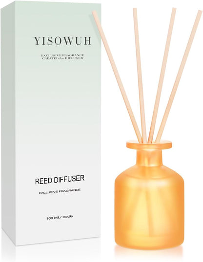 Reed Diffuser for Home, Clean Linen Scent 3.38oz (100ml)*1 Pack Essential Oil Reed Diffuser Set with 8 Sticks, Long Lasting Air Freshener for Bathroom Bedroom Living Room, Home Decor & Gifts
