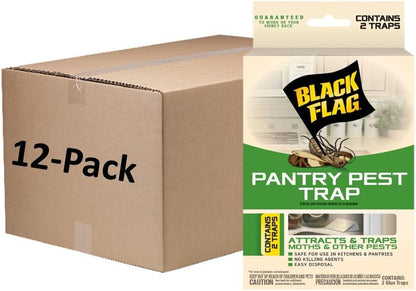 Black Flag Pantry Pest Trap 2 Count, Insect Traps, Safe For Use In Kitchens And Pantries