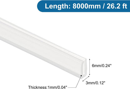 PATIKIL U Channel Edging Trim, 26Ft Sheet Metal Edge Guard Protector Rubber Edge Trim Air Sealed Seal Strip, 5/64" Slot, Fits 1/16"-5/64" Edge, 9/32" x5/128 x5/32
