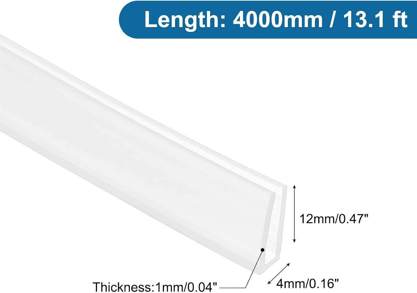 PATIKIL U Channel Edging Trim, 26Ft Sheet Metal Edge Guard Protector Rubber Edge Trim Air Sealed Seal Strip, 5/64" Slot, Fits 1/16"-5/64" Edge, 9/32" x5/128 x5/32