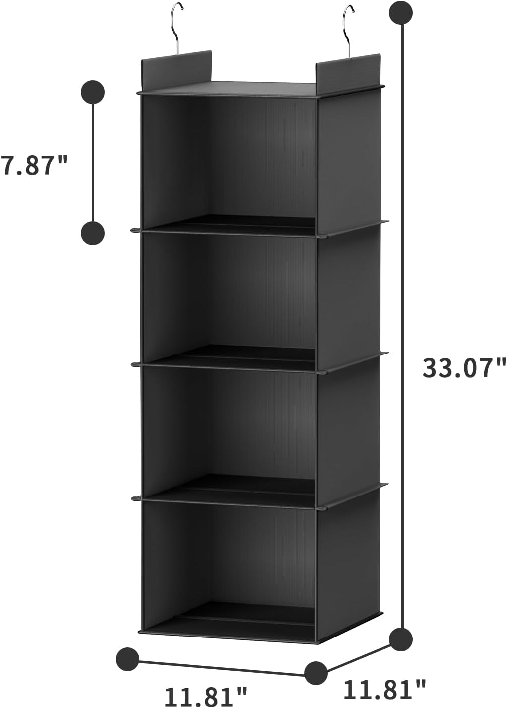 YOUDENOVA Hanging Closet Organizer, 6-Shelf Closet Hanging Shelves, Grey