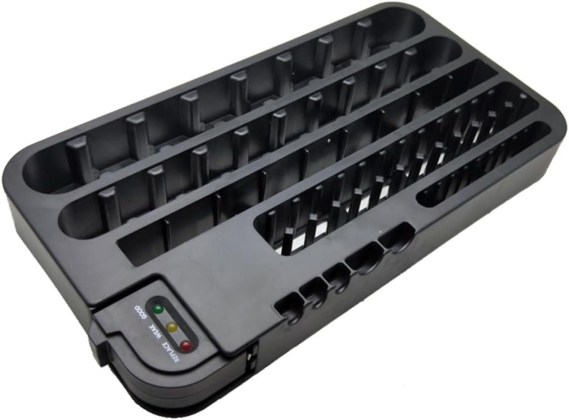 ARTIBETTER Battery Organizer Storage Box with Removable Battery Tester Sturdy Plastic Case with Classified Compartments for Drawer or Closet Storage