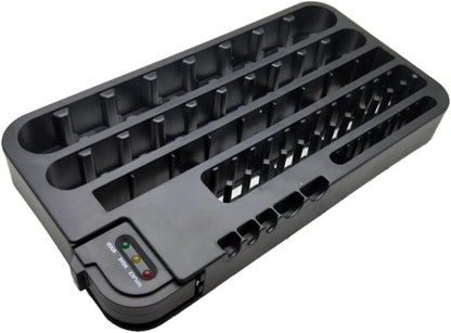 ARTIBETTER Battery Organizer Storage Box with Removable Battery Tester Sturdy Plastic Case with Classified Compartments for Drawer or Closet Storage