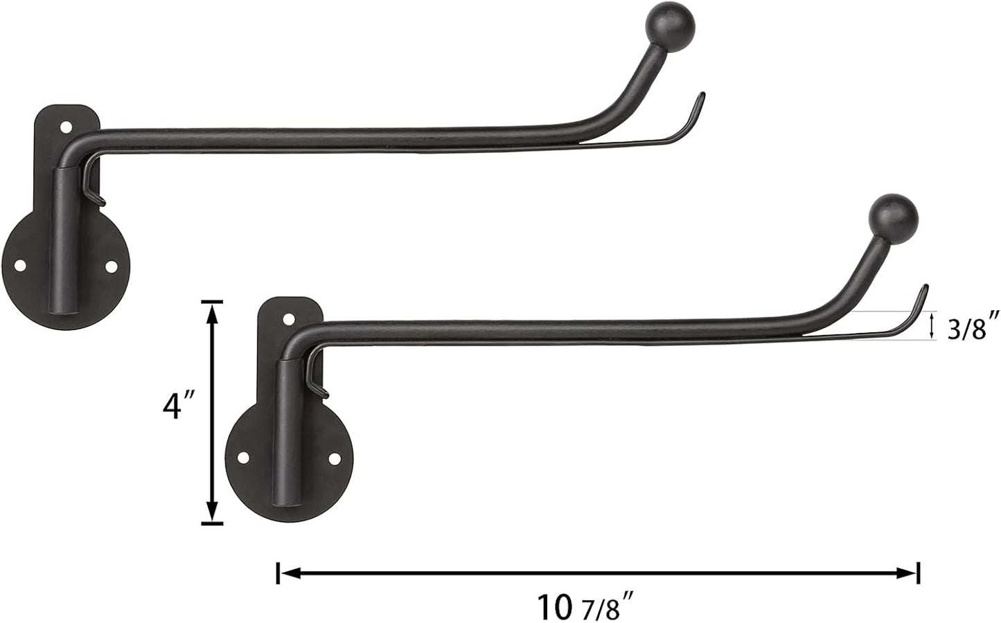 Mkono Wall Mounted Drying Rack Laundry Clothes Hanger with Swing Arm Space Saving Metal Hanging Valet Rod for Laundry Closet Organizer Bathroom Bedroom, 2 Pack, Black