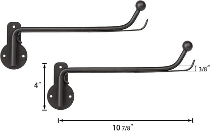 Mkono Wall Mounted Drying Rack Laundry Clothes Hanger with Swing Arm Space Saving Metal Hanging Valet Rod for Laundry Closet Organizer Bathroom Bedroom, 2 Pack, Black