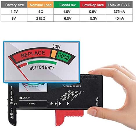 The Battery Storage Case,Organizer with Hinged Clear Cover, with Battery Tester, Holds 93 Batteries Various Sizes, Black, 500036371A2