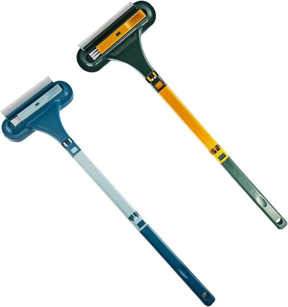 Window Screen Cleaning Brush, 2026 New 2 in 1 Window Screen Cleaner Tool with Squeegee, Mesh Screen Cleaner, Multi-Purpose Cleaning Brush for Patio, Door, Porch Screens (Yellow)