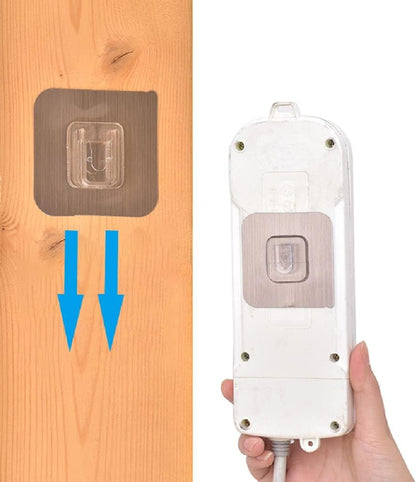 6 Pairs New Double Sided Adhesive Wall Hooks Utility Hooks,13.2lb(Max) Self Adhesive Hooks,Wall Hooks for Hanging Heavy Duty, Waterproof and Oil-Proof, More Space (Available for Curved surface)