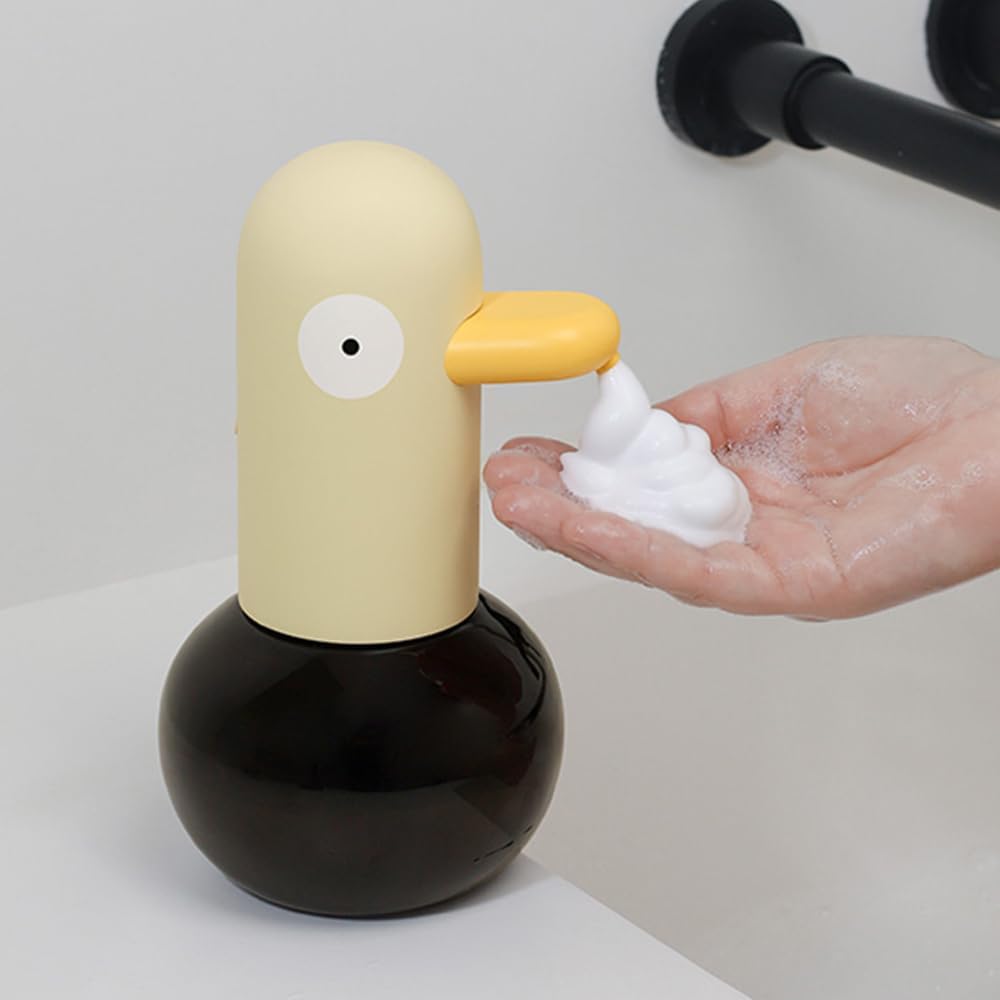 Kids Automatic Soap Dispenser - Cute Duck Touchless Foaming Hand Soap Dispenser, Waterproof USB Rechargeable, Hand- Free Shampoo Dispensers for Bathroom, Kitchen Countertop, Preschool