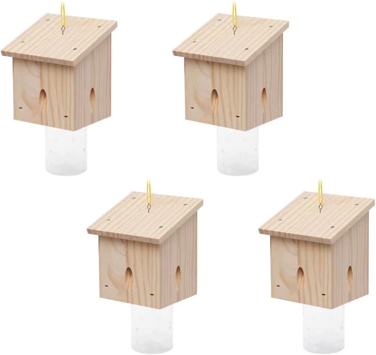 Carpenter Bee Trap for Outside - Pentroof Style Nature Hanging Wood Carpenter Bee Traps Outdoor - Best Bee Trap - Insect Traps with Removable Vault