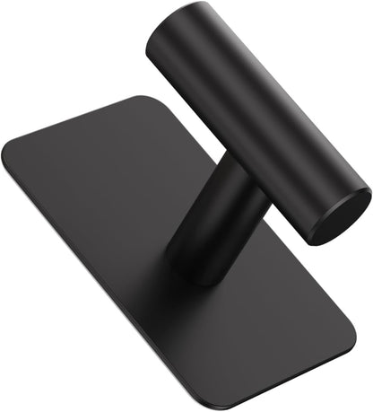 Heavy Duty Adhesive Hooks - 26lb Max, Sticky Wall Hooks Waterproof Stainless Steel for Hanging Towel, Coat, Robe, Towel Hooks Stick on Bathroom, Kitchen, Shower, Door (Black, 4 Pack)
